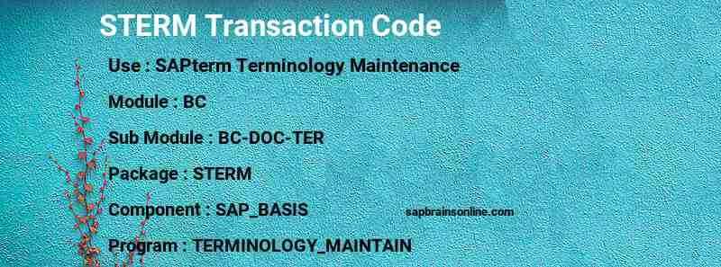 SAP STERM transaction code