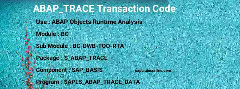 SAP ABAP_TRACE transaction code
