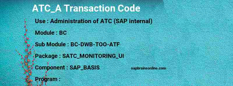 SAP ATC_A transaction code