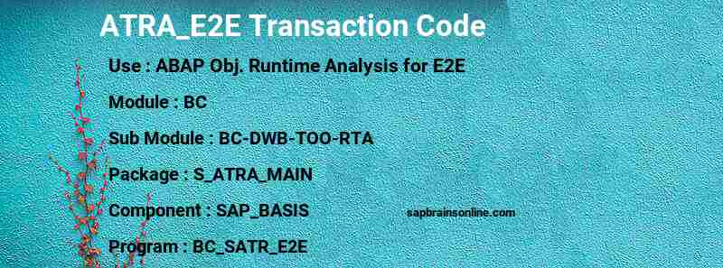 SAP ATRA_E2E transaction code