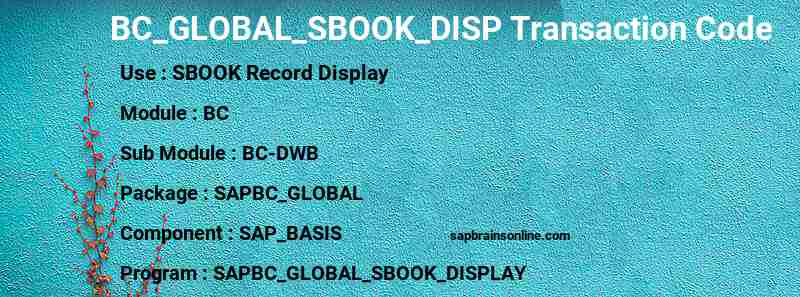 SAP BC_GLOBAL_SBOOK_DISP transaction code