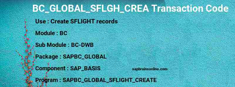 SAP BC_GLOBAL_SFLGH_CREA transaction code