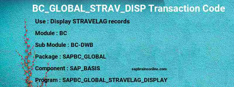 SAP BC_GLOBAL_STRAV_DISP transaction code