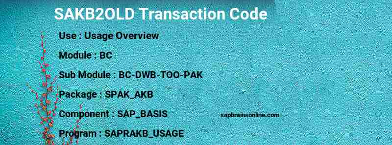 SAP SAKB2OLD transaction code