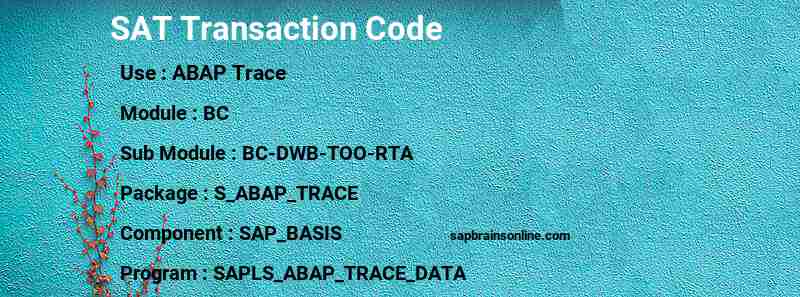 SAP SAT transaction code
