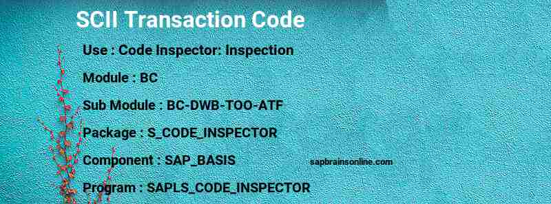 SAP SCII transaction code