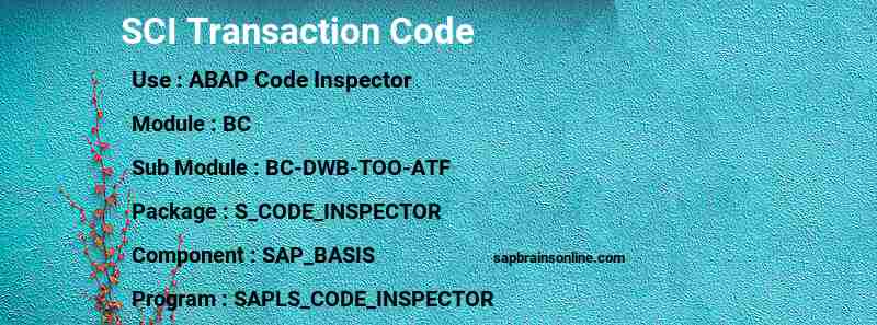 SAP SCI transaction code