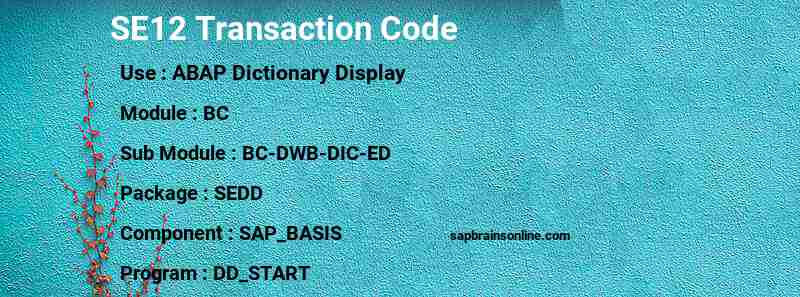 SAP SE12 transaction code