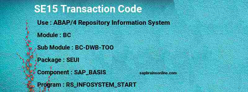 SAP SE15 transaction code