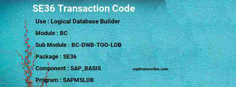 SAP SE36 transaction code