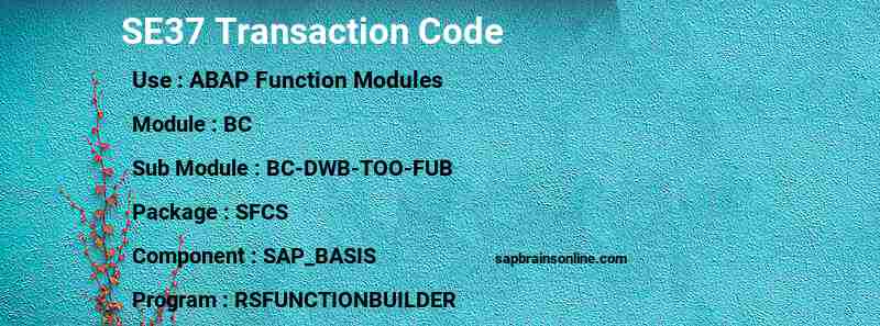 SAP SE37 transaction code
