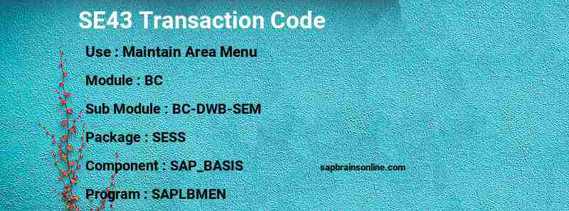 SAP SE43 transaction code