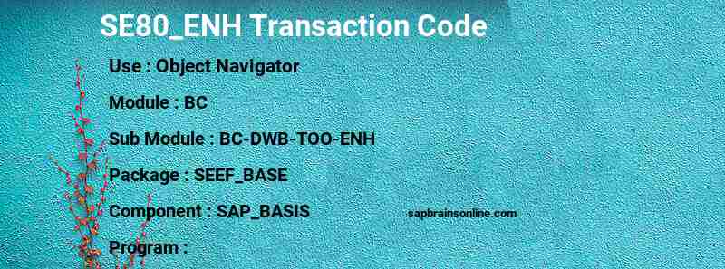 SAP SE80_ENH transaction code