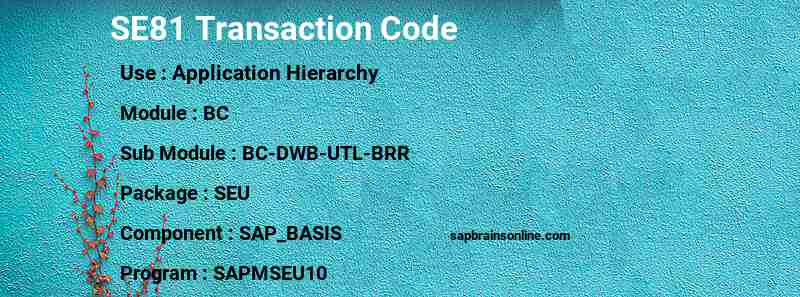 SAP SE81 transaction code