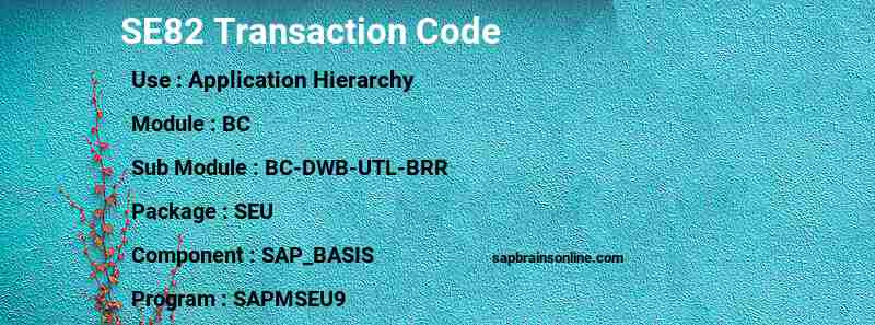 SAP SE82 transaction code