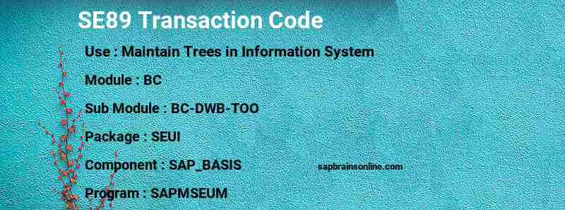 SAP SE89 transaction code