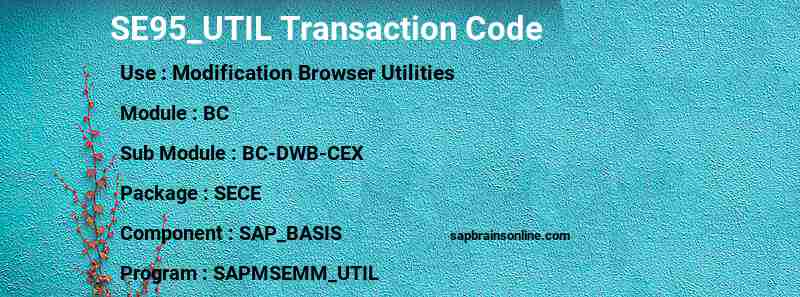 SAP SE95_UTIL transaction code