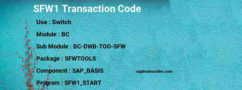 SAP SFW1 transaction code