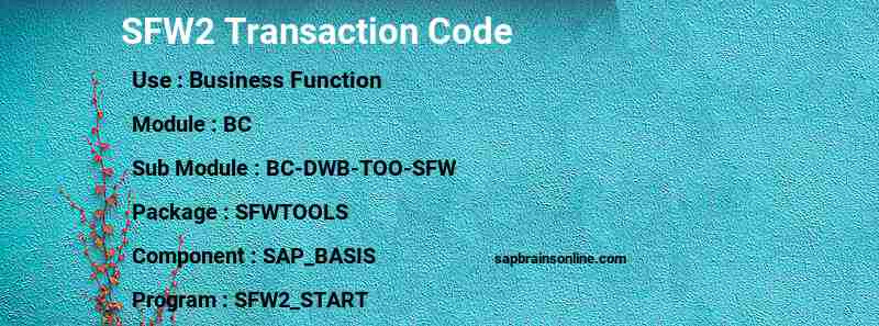 SAP SFW2 transaction code