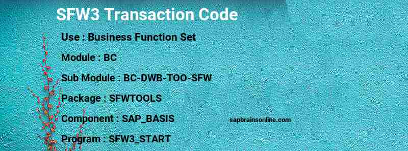 SAP SFW3 transaction code