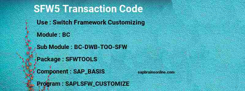 SAP SFW5 transaction code