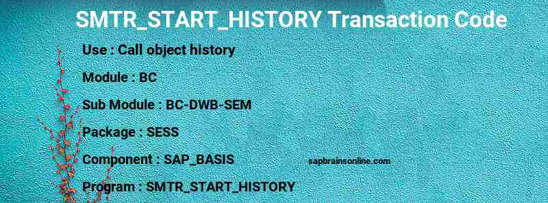 SAP SMTR_START_HISTORY transaction code