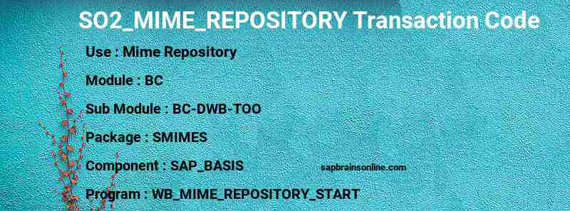 SAP SO2_MIME_REPOSITORY transaction code