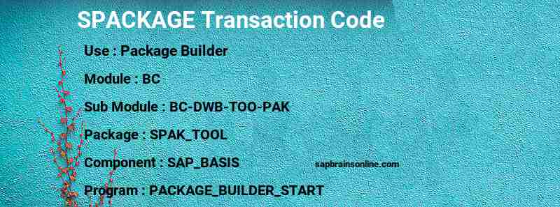 SAP SPACKAGE transaction code