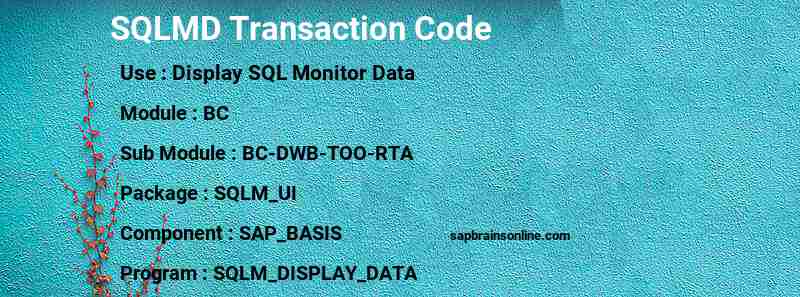 SAP SQLMD transaction code