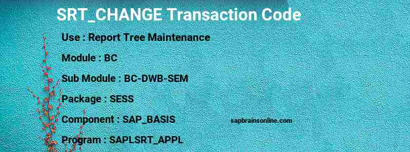 SAP SRT_CHANGE transaction code