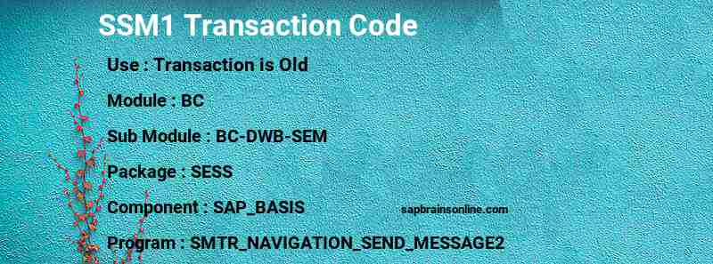 SAP SSM1 transaction code