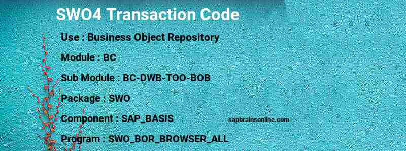 SAP SWO4 transaction code