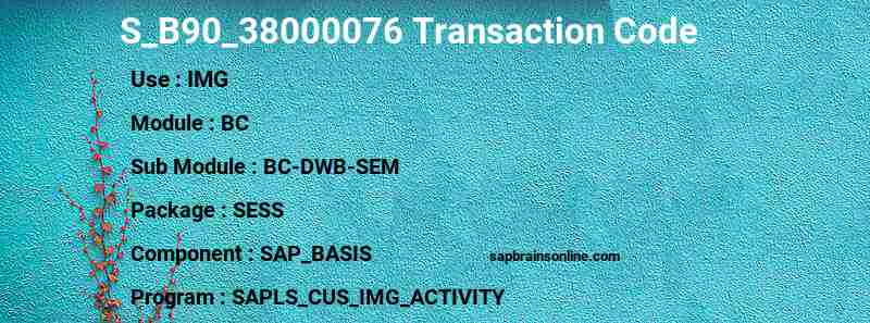 SAP S_B90_38000076 transaction code