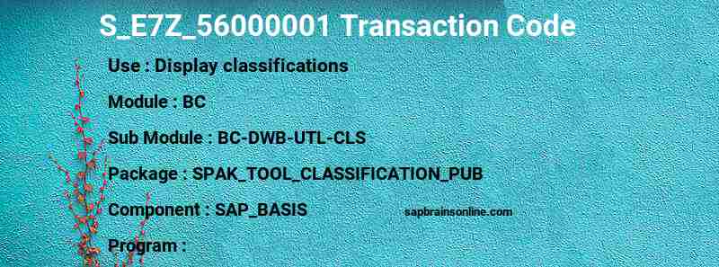 SAP S_E7Z_56000001 transaction code
