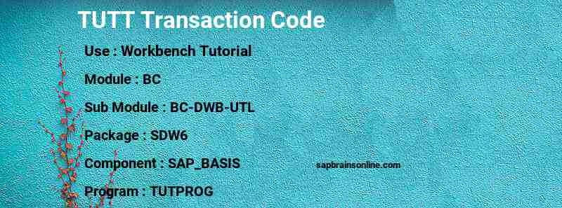 SAP TUTT transaction code