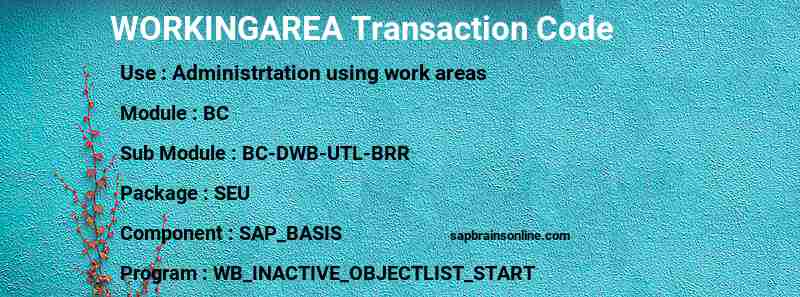 SAP WORKINGAREA transaction code
