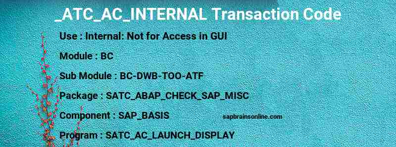 SAP _ATC_AC_INTERNAL transaction code