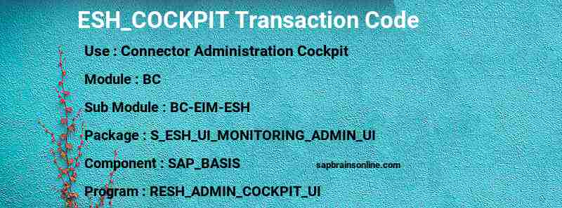 SAP ESH_COCKPIT transaction code