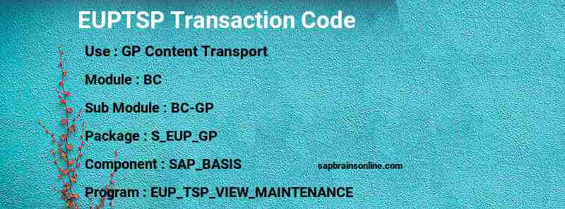 SAP EUPTSP transaction code