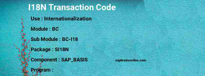 SAP I18N transaction code