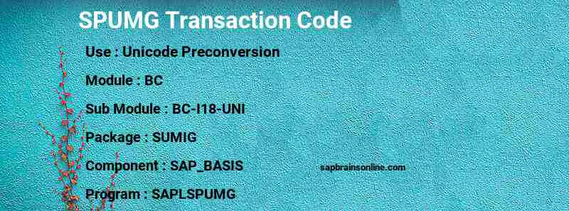 SAP SPUMG transaction code