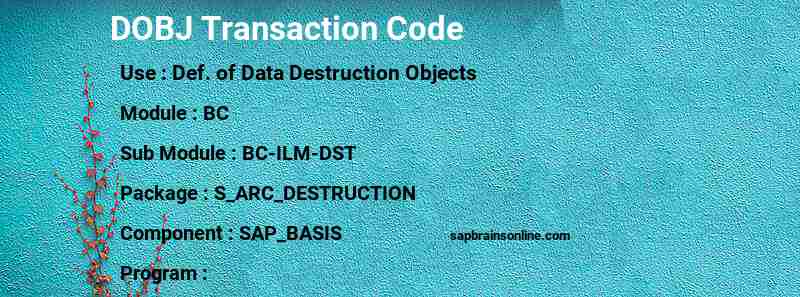 SAP DOBJ transaction code
