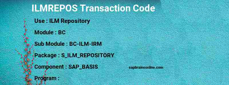 SAP ILMREPOS transaction code