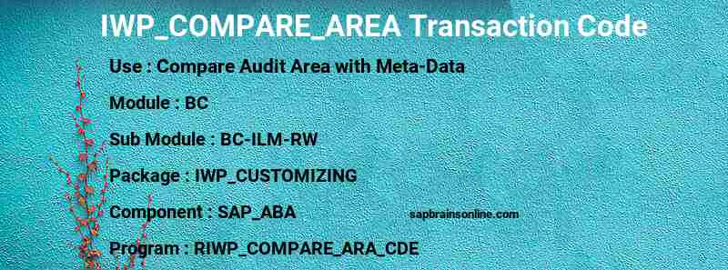 SAP IWP_COMPARE_AREA transaction code