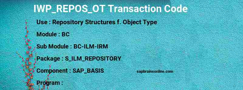 SAP IWP_REPOS_OT transaction code