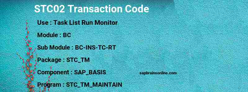 SAP STC02 transaction code