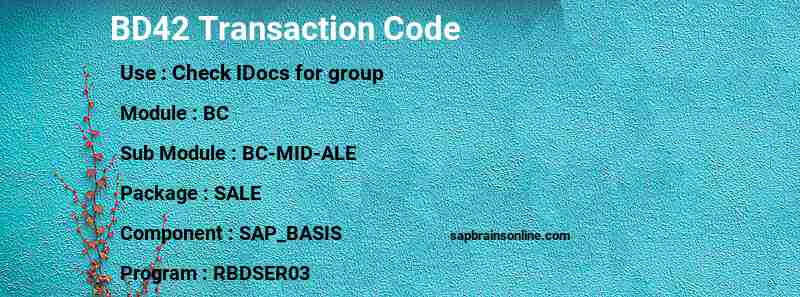 SAP BD42 transaction code