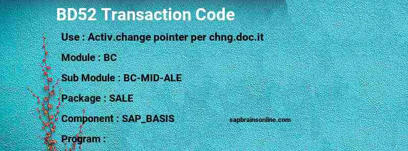 SAP BD52 transaction code