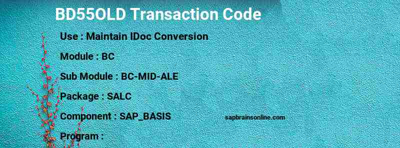 SAP BD55OLD transaction code