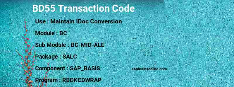 SAP BD55 transaction code